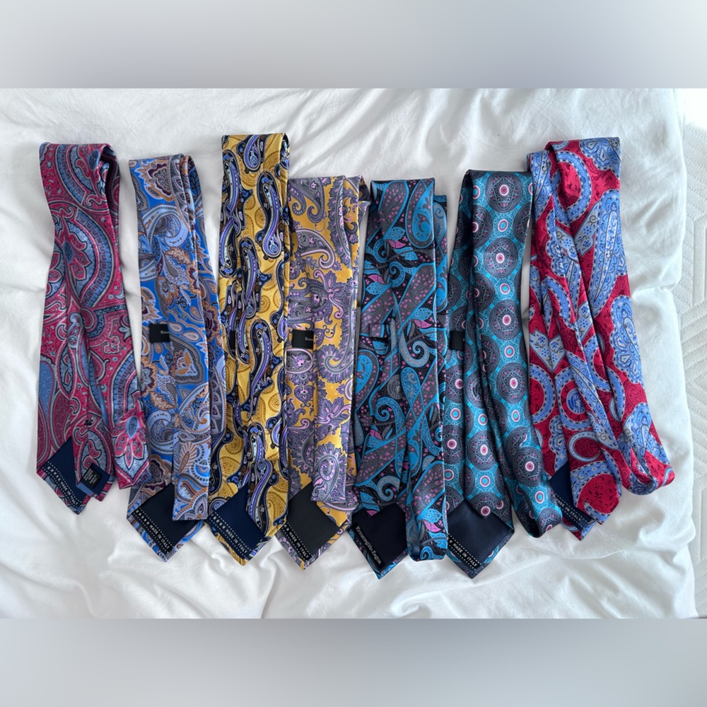 Lot of 7 Ermenegildo Zegna Neck Ties